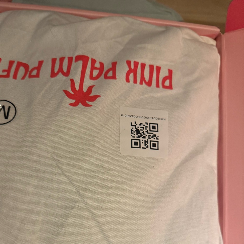 Pink Palm puff  hoodie medium - Picture 7 of 7